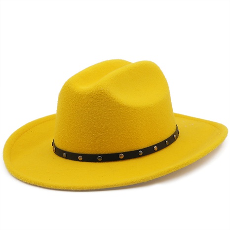 Belt accessories cowboy hats fall and winter woolen jazz hats outdoor knight hats's discount tags