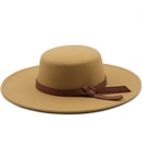 New ringshaped flattop woolen cloth top hat fashion flattop woolen top hatpicture8