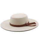 New ringshaped flattop woolen cloth top hat fashion flattop woolen top hatpicture9