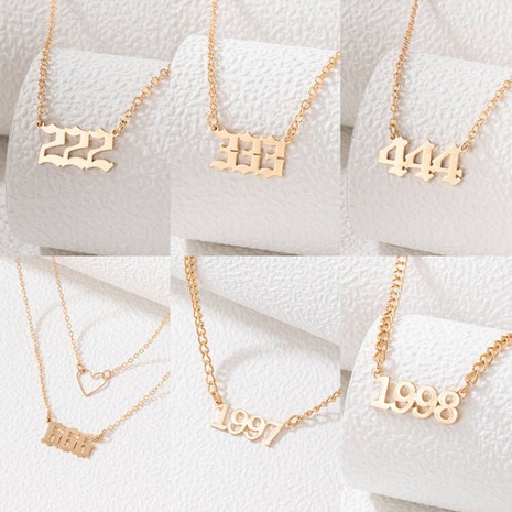 letter pendant golden Fashion Simple Clavicle Chain Geometric Necklace's discount tags