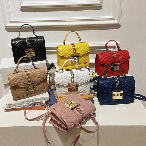 New Style Messenger Damentasche Raute kleine quadratische Tasche bonbonfarbene One-Shoulder-Handtasche's discount tags