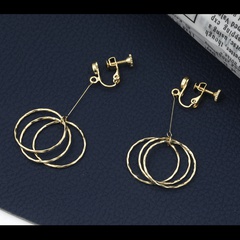 fashion classic multiple circles long copper earrings