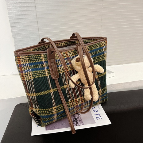 Large-capacity bag fashion woolen cloth single shoulder bag casual tote bag NHJZ520698's discount tags