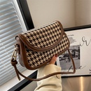 Autumn and winter houndstooth 2021 new trendy fashion casual shoulder saddle bagpicture6
