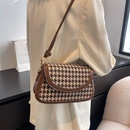 Autumn and winter houndstooth 2021 new trendy fashion casual shoulder saddle bagpicture7