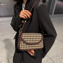 Autumn and winter houndstooth 2021 new trendy fashion casual shoulder saddle bagpicture8
