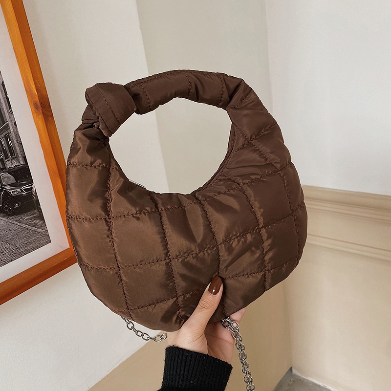 portable small bag new down feather cloud fold shoulder bag casual light underarm bag