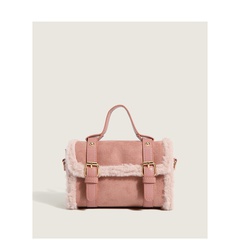 pink niche wool plush bag female portable messenger pillow bag