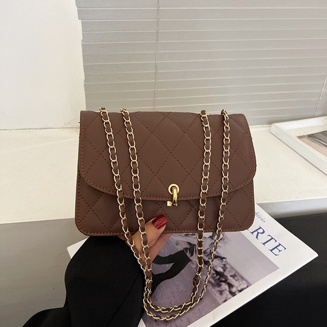 fashion one-shoulder chain bag zipper pocket personalized rhombus bag's discount tags