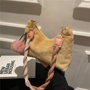 autumn and winter new furry hand bag candy color knotted croissant lamb plush portable cloud bagpicture5