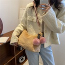 autumn and winter new furry hand bag candy color knotted croissant lamb plush portable cloud bagpicture6