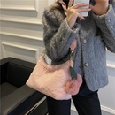 autumn and winter new furry hand bag candy color knotted croissant lamb plush portable cloud bagpicture7