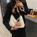 autumn and winter new furry hand bag candy color knotted croissant lamb plush portable cloud bagpicture8