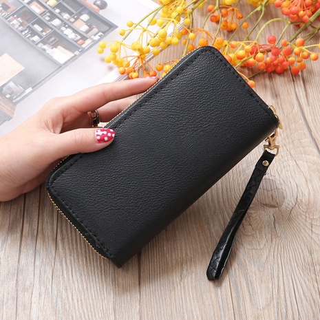 New style lychee pattern wallet ladies long clutch bag's discount tags