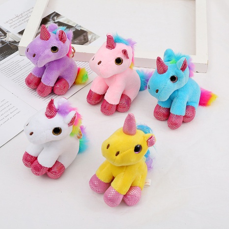new color unicorn keychain plush doll pendant cute cartoon bag ornaments wholesale's discount tags