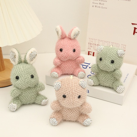 Korean version of cute doll car keychain bear rabbit doll pendant pendant wholesale's discount tags