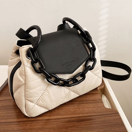 autumn and winter 2021 new hit color messenger bag rhombus chain bag's discount tags