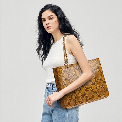 new fashion women's snake print tote bag simple fashion single shoulder bag's discount tags