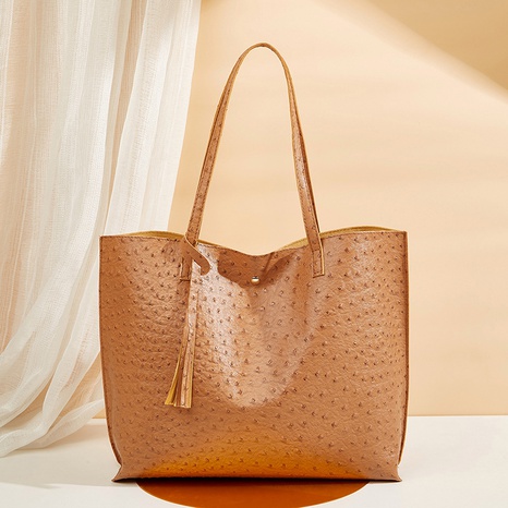 tassel big bag fashion ostrich pattern tote bag single shoulder bag's discount tags