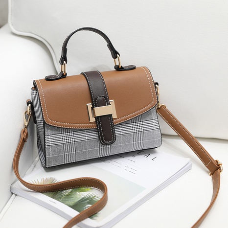 Korean lattice trendy women's fashion messenger bag shoulder bag's discount tags