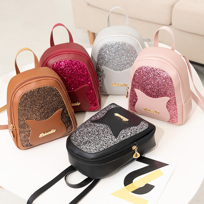 pure color diamond small school bag adjustable urban simple backpack wholesale
