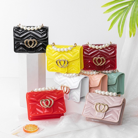 pearl handbag pure color diamond jelly bag cute chain bag's discount tags