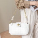 white simple romantic holiday trend solid color lock retractable square bag NHJYX521237picture14