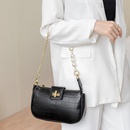 white simple romantic holiday trend solid color lock retractable square bag NHJYX521237picture16