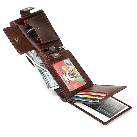 portefeuille en cuir fente multi-cartes porte-cartes en cuir de vachette portefeuille RFID anti-scanning portefeuille pour hommes's discount tags
