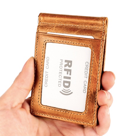 portefeuille en dollars à pince à billets tendance moderne en cuir véritable classique's discount tags