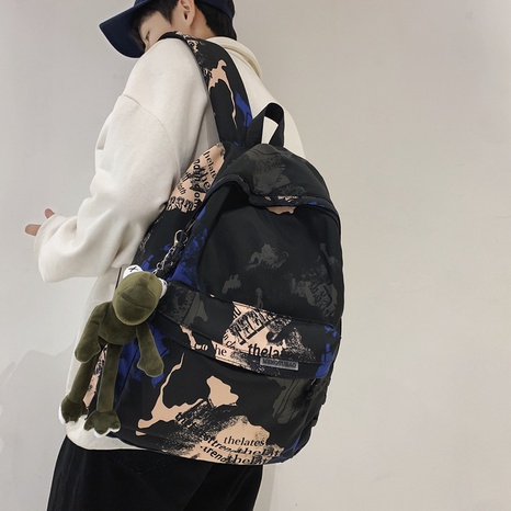 Korean version trend personality camouflage pattern backpack's discount tags