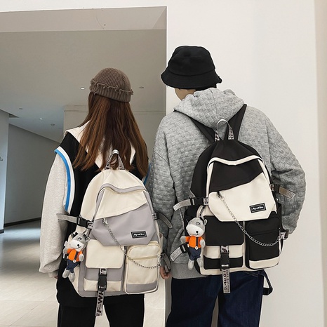 Korean student backpack large-capacity fashion chain backpack's discount tags