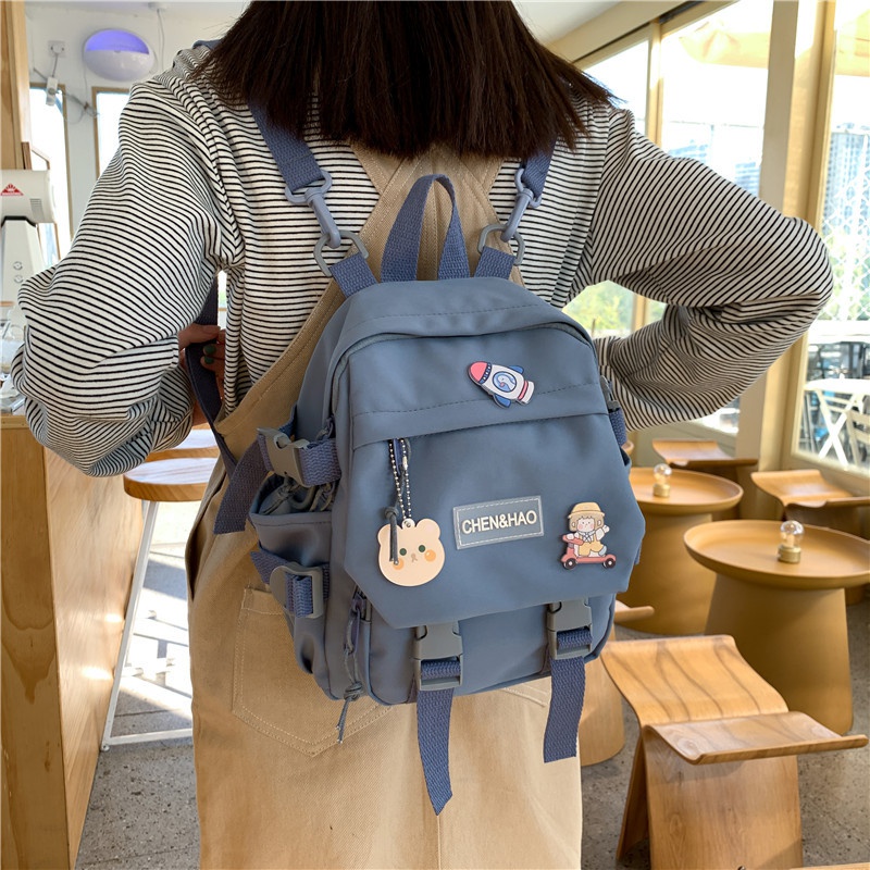 new schoolbag Korean hit color cute backpack college style backpack