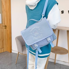 einfacher karierter Rucksack Umhängetasche Rucksack mit einer Schulter