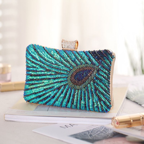 retro heavy craft beaded embroidered bag sequin evening dress dinner bag's discount tags
