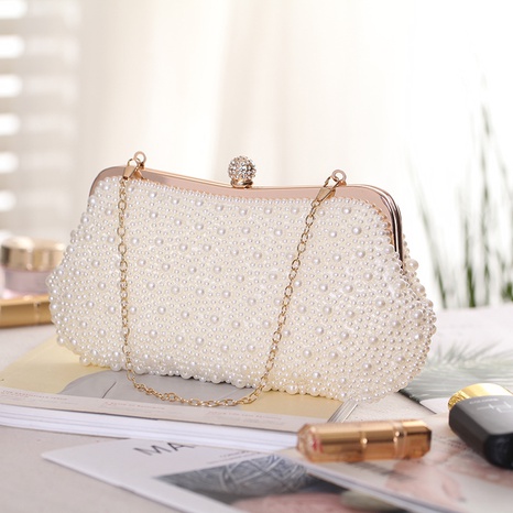 New Pearl Evening Bag Diagonal Small Square Bag Wholesale's discount tags