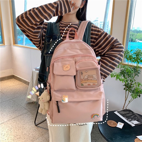 nueva mochila versión coreana mochila linda de gran capacidad's discount tags
