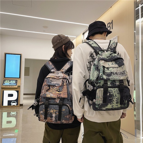 Backpack fashion graffiti large-capacity computer backpack travel bag's discount tags