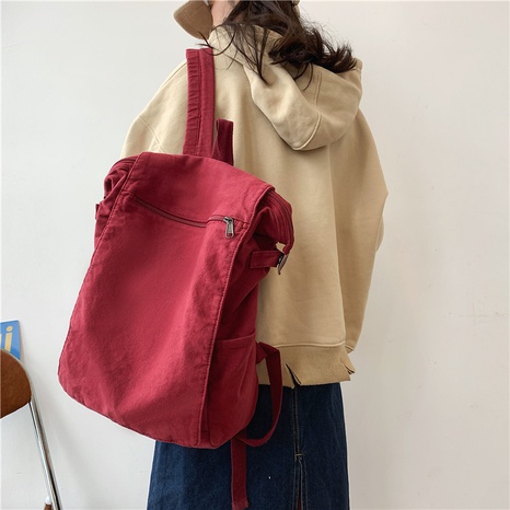 Korean version of vintage schoolbag canvas backpack's discount tags