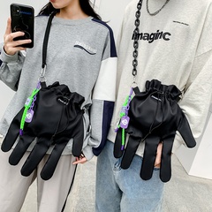 personality palm shape shoulder bag fashion casual drawstring messenger chain bag