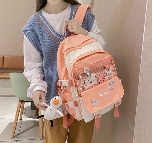 Simple backpack fashion leisure large-capacity casual backpack's discount tags