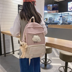 Hit Farbe einfacher Mode Student Rucksack Puppenanhänger Rucksack mit großem Fassungsvermögen