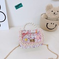 Autumn and winter new fashion pearl bowknot woolen childrens portable messenger small square bagpicture13
