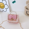 Autumn and winter new fashion pearl bowknot woolen childrens portable messenger small square bagpicture19