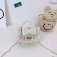Autumn and winter new fashion pearl bowknot woolen childrens portable messenger small square bagpicture20