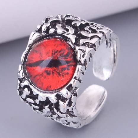 fashion retro simple red devil eye opening retro ring's discount tags
