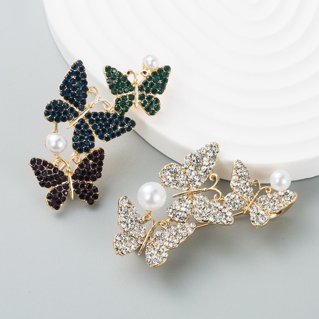 Korean Fashion Butterfly Pearl Strass Brosche Nette Pin Beliebte Brosche's discount tags