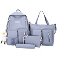 Korean style large capacity canvas handbag shoulder bag pencil case backpack fourpiece setpicture20