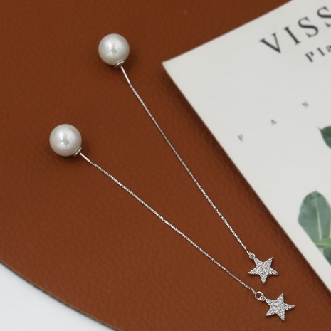 fashion pearl copper zircon long earrings wholesale's discount tags