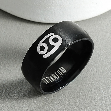 316 Titanium Steel Men's Cancer Pattern Ring's discount tags